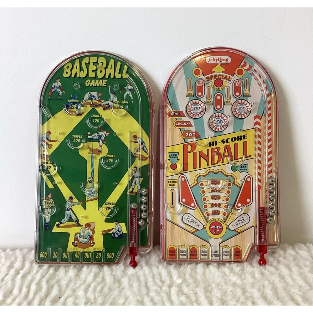 VTG‎ Y2K Schylling 2006 Baseball & Pinball 10" Table Top Games Non-Electric Fun